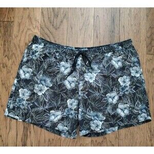 Carribean Swimwear Men's Swim Shorts Size 4X Blue/White Floral Nylon